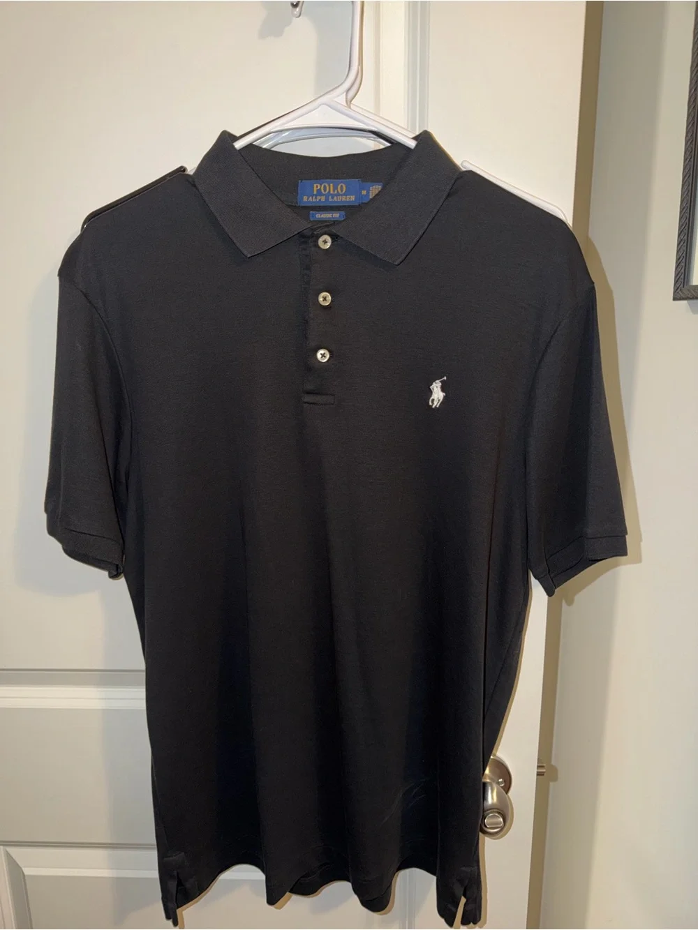 Ralph Lauren Men’s Black Polo Shirt with White Pony